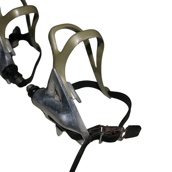 Vintage Shimano PD-A550 Pedals Set with Toe Clips and Straps 9/16" Pair Japan - Picture 4 of 13
